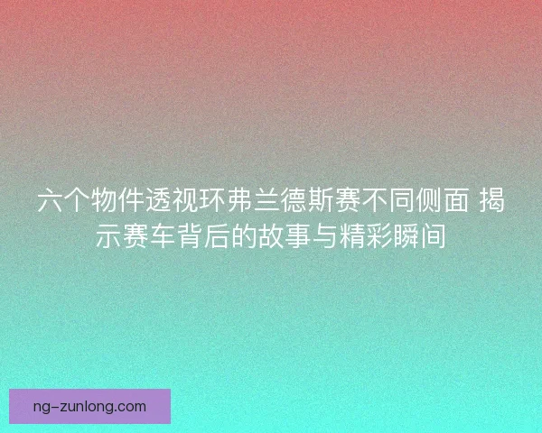 六个物件透视环弗兰德斯赛不同侧面 揭示赛车背后的故事与精彩瞬间