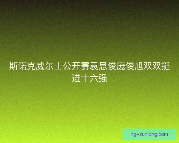 斯诺克威尔士公开赛袁思俊庞俊旭双双挺进十六强
